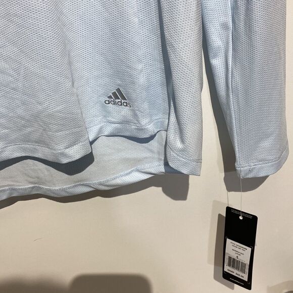 Adidas Women's Light Blue UPF 50 Knit Quarter Zip Golf Top Size Small NWT - Picture 4 of 9